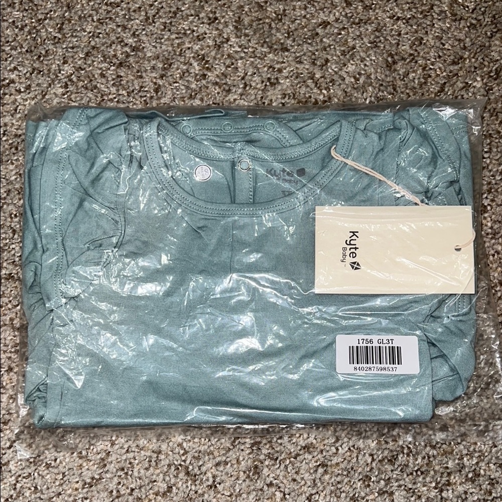 NWT Kyte Baby Long Sleeve Twirl Bodysuit Dress in Glacier